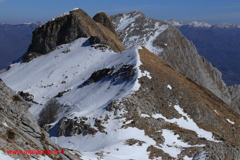 Pania Secca, Naso dell'Omo Morto e sullo sfondo l'Appennino, dal Canalone dell'Inferno