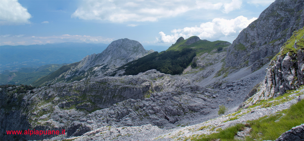 Veduta dal Pizzo delle Saette: Pania Secca, Naso dell'Omo Morto e Carcaraia