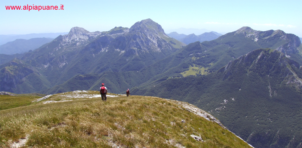 Gruppo delle Panie, monte Corchia e Freddone dal sentiero N.145 per la Penna del Sumbra